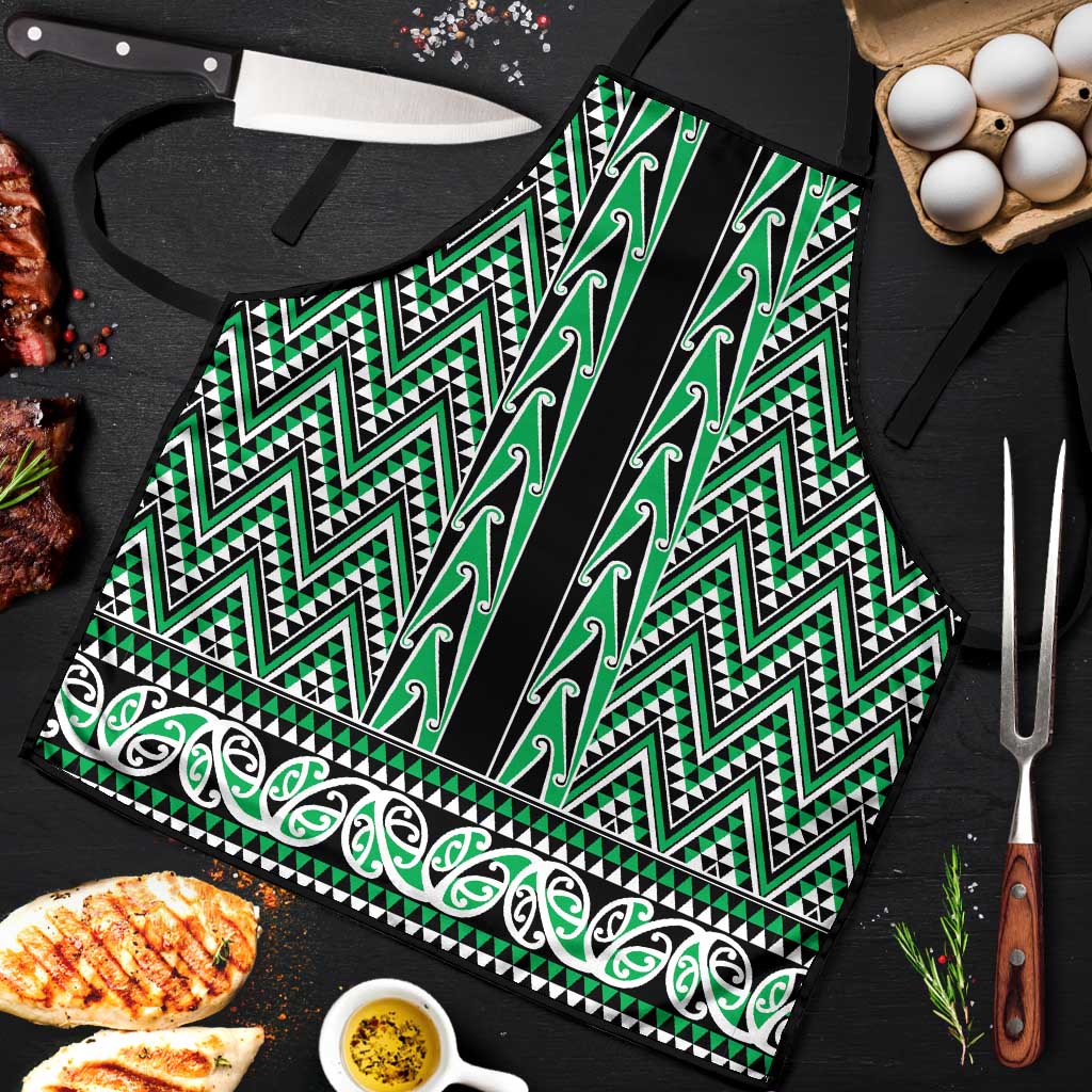 New Zealand Maori Niho Taniwha Apron Kakariki Mangopare and Puhoro Pattern - Aussie Hoodie