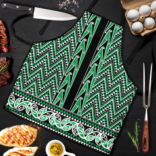 New Zealand Maori Niho Taniwha Apron Kakariki Mangopare and Puhoro Pattern - Aussie Hoodie