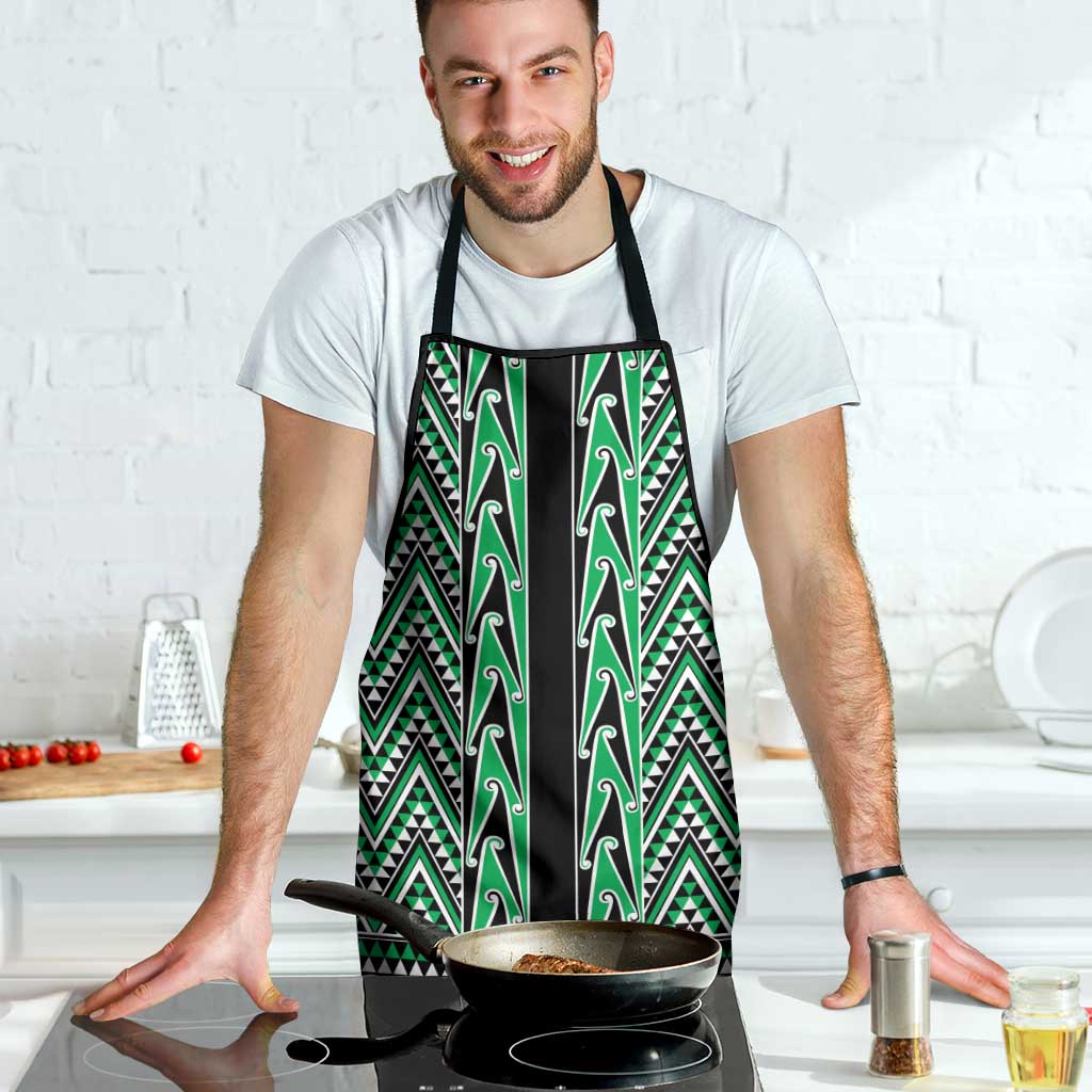 New Zealand Maori Niho Taniwha Apron Kakariki Mangopare and Puhoro Pattern - Aussie Hoodie