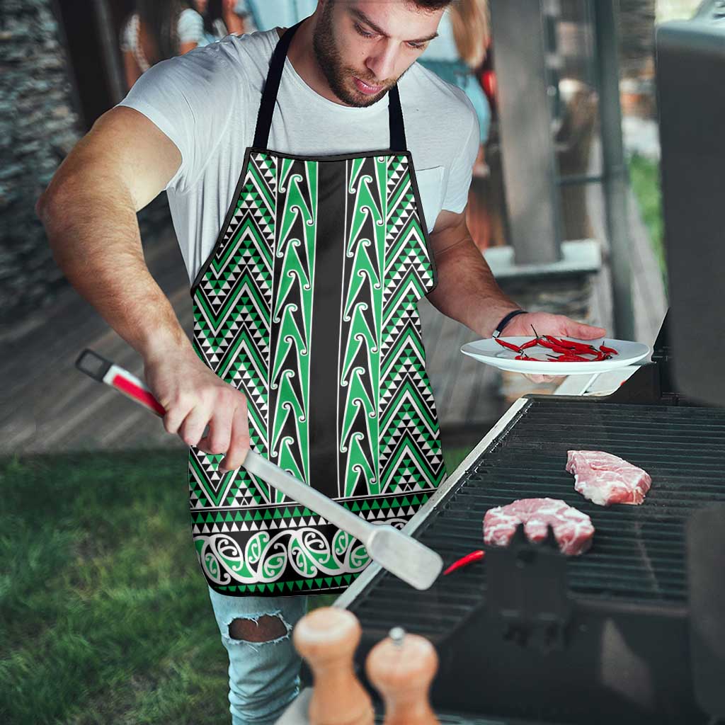 New Zealand Maori Niho Taniwha Apron Kakariki Mangopare and Puhoro Pattern - Aussie Hoodie