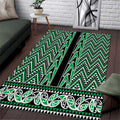 New Zealand Maori Niho Taniwha Area Rug Kakariki Mangopare and Puhoro Pattern