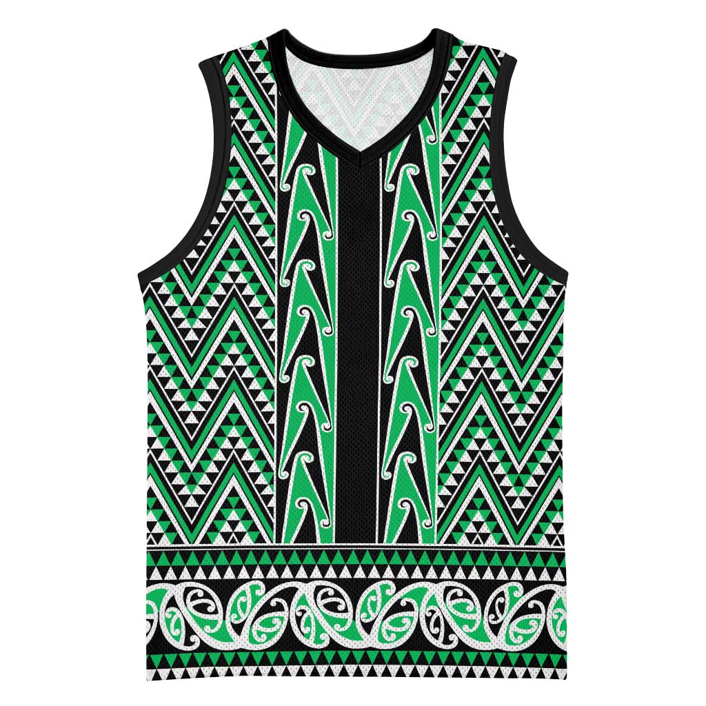 New Zealand Maori Niho Taniwha Basketball Jersey Kakariki Mangopare and Puhoro Pattern - Aussie Hoodie