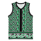 New Zealand Maori Niho Taniwha Basketball Jersey Kakariki Mangopare and Puhoro Pattern - Aussie Hoodie