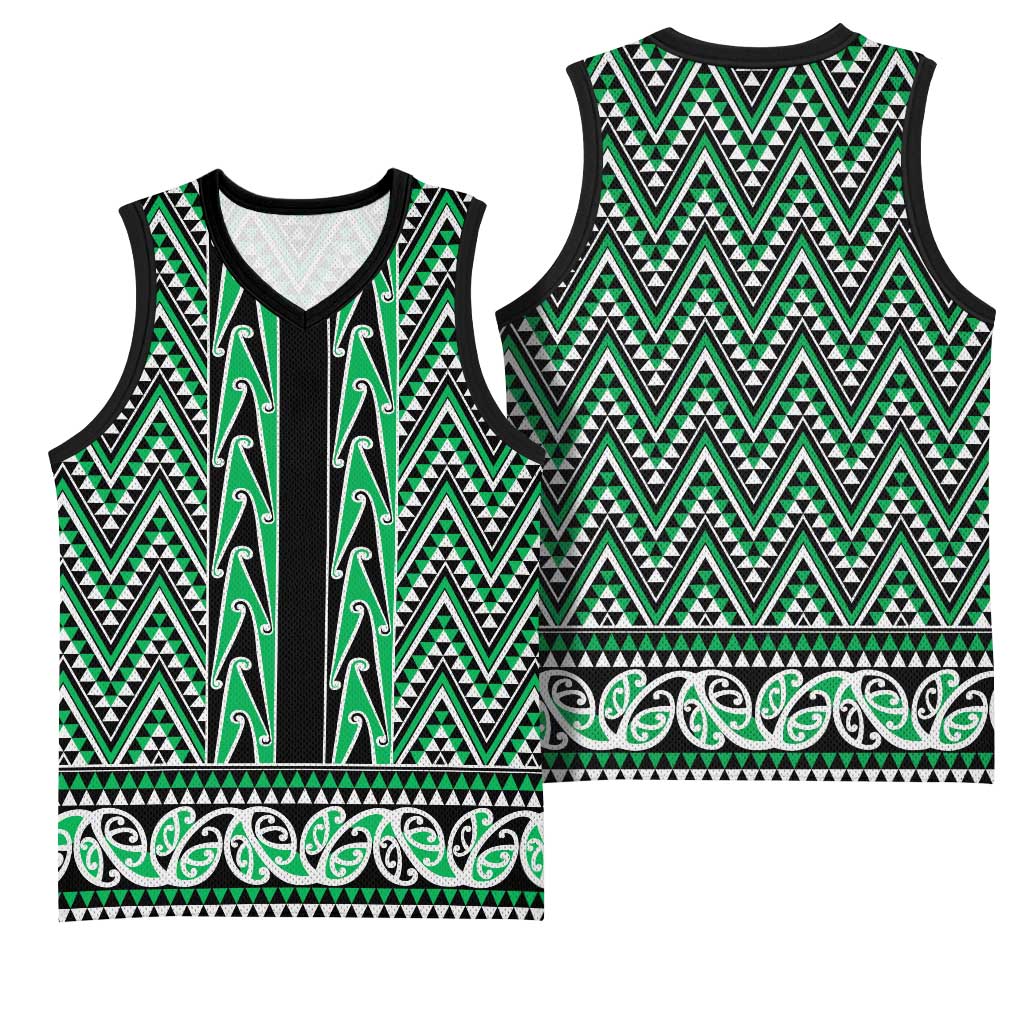 New Zealand Maori Niho Taniwha Basketball Jersey Kakariki Mangopare and Puhoro Pattern - Aussie Hoodie