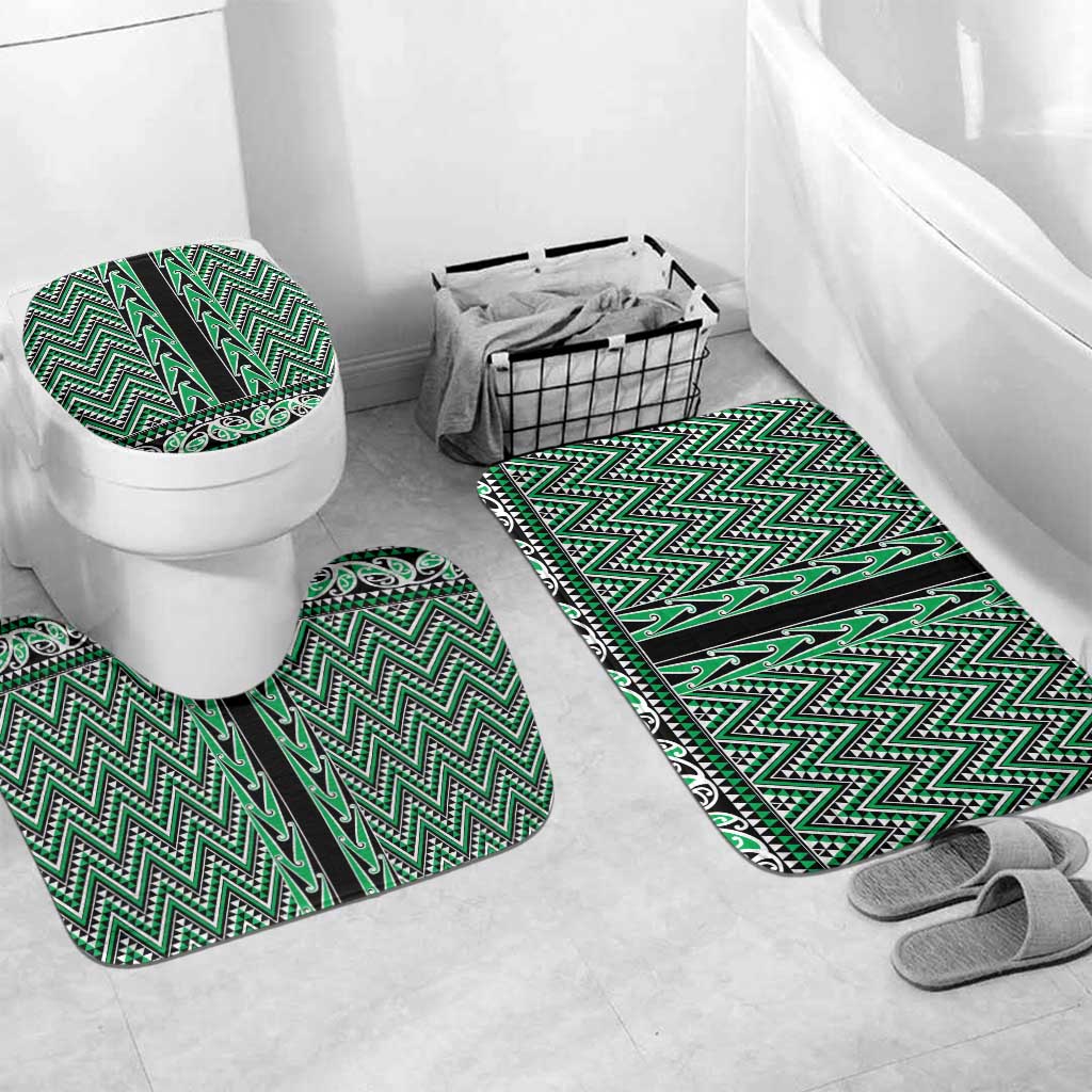 New Zealand Maori Niho Taniwha Bathroom Set Kakariki Mangopare and Puhoro Pattern - Aussie Hoodie