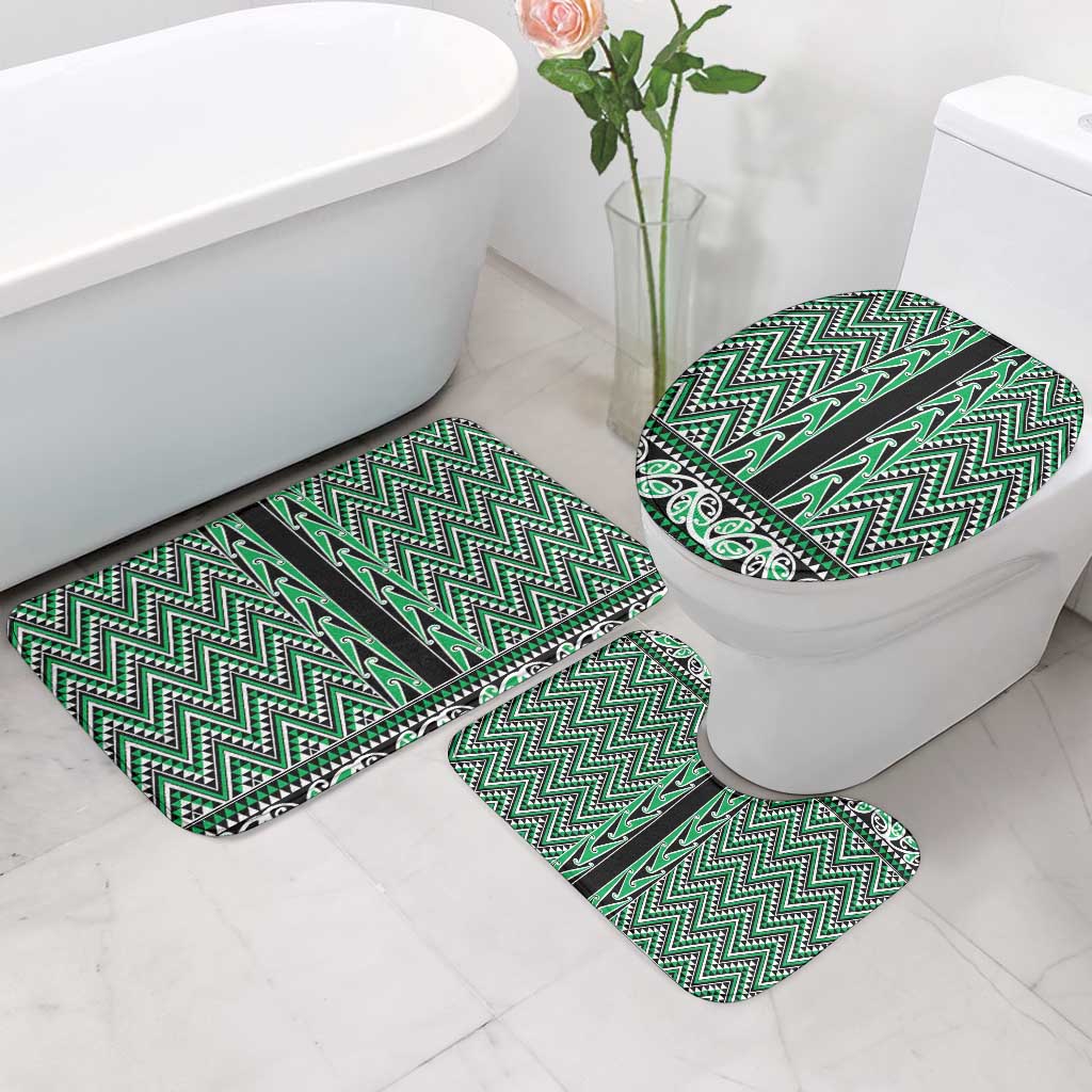 New Zealand Maori Niho Taniwha Bathroom Set Kakariki Mangopare and Puhoro Pattern - Aussie Hoodie