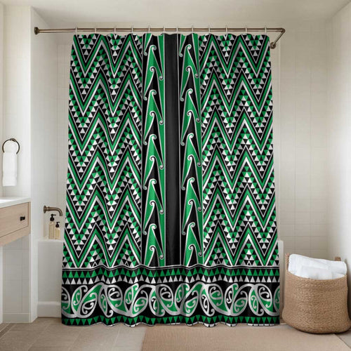 New Zealand Maori Niho Taniwha Bathroom Set Kakariki Mangopare and Puhoro Pattern - Aussie Hoodie