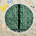 New Zealand Maori Niho Taniwha Beach Blanket Kakariki Mangopare and Puhoro Pattern