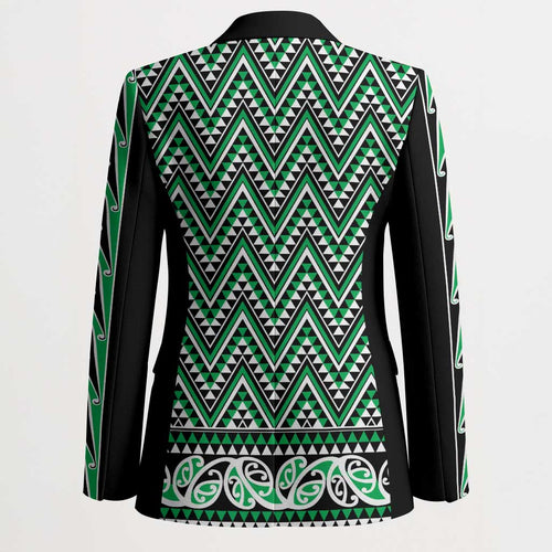 New Zealand Maori Niho Taniwha Blazer Kakariki Mangopare and Puhoro Pattern - Aussie Hoodie