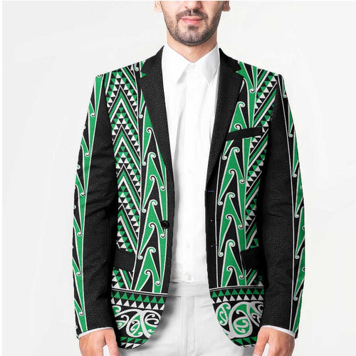 New Zealand Maori Niho Taniwha Blazer Kakariki Mangopare and Puhoro Pattern - Aussie Hoodie