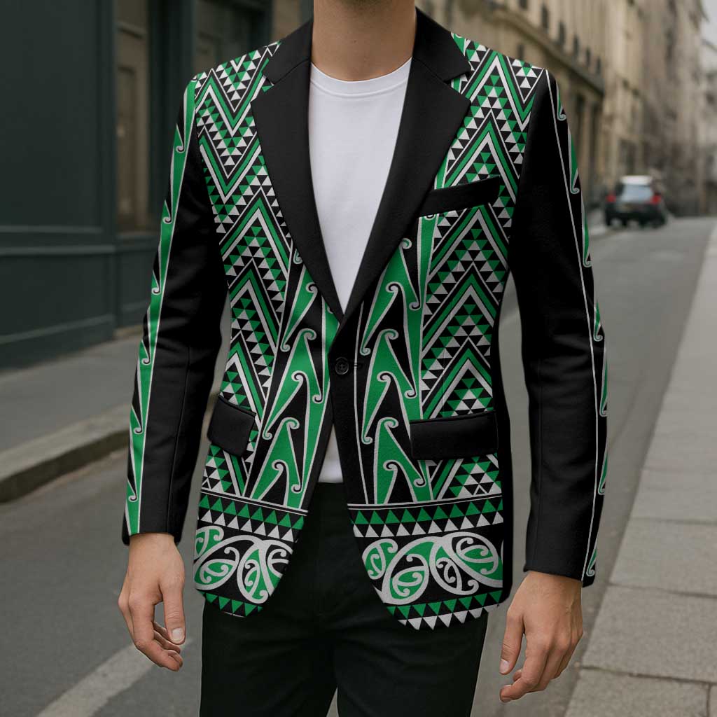 New Zealand Maori Niho Taniwha Blazer Kakariki Mangopare and Puhoro Pattern - Aussie Hoodie