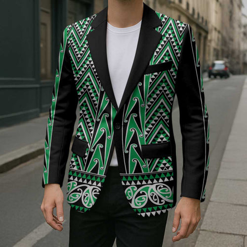 New Zealand Maori Niho Taniwha Blazer Kakariki Mangopare and Puhoro Pattern - Aussie Hoodie