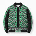 New Zealand Maori Niho Taniwha Bomber Puffer Jacket Kakariki Mangopare and Puhoro Pattern - Aussie Hoodie