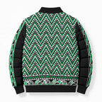 New Zealand Maori Niho Taniwha Bomber Puffer Jacket Kakariki Mangopare and Puhoro Pattern - Aussie Hoodie