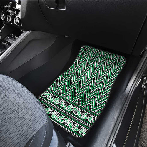 New Zealand Maori Niho Taniwha Car Mats Kakariki Mangopare and Puhoro Pattern