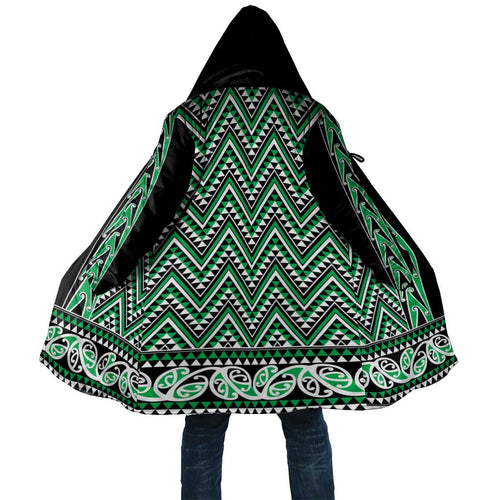 New Zealand Maori Niho Taniwha Cloak Kakariki Mangopare and Puhoro Pattern - Aussie Hoodie