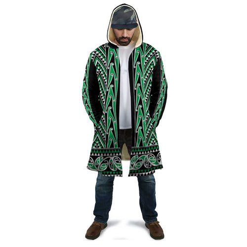 New Zealand Maori Niho Taniwha Cloak Kakariki Mangopare and Puhoro Pattern - Aussie Hoodie