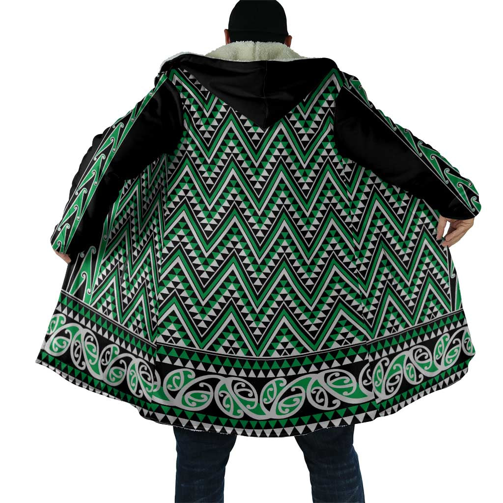 New Zealand Maori Niho Taniwha Cloak Kakariki Mangopare and Puhoro Pattern - Aussie Hoodie