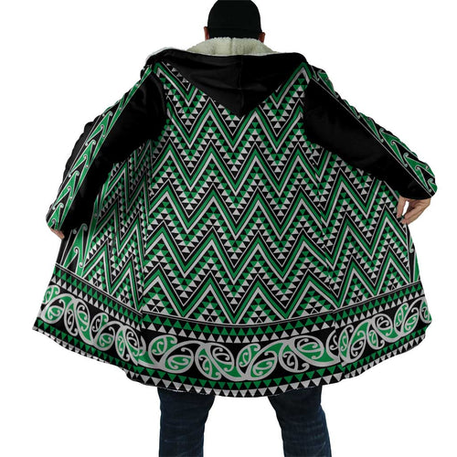 New Zealand Maori Niho Taniwha Cloak Kakariki Mangopare and Puhoro Pattern - Aussie Hoodie