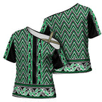 New Zealand Maori Niho Taniwha Cross Shoulder Shirt Kakariki Mangopare and Puhoro Pattern - Aussie Hoodie