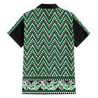 New Zealand Maori Niho Taniwha Family Matching Long Sleeve Bodycon Dress and Hawaiian Shirt Kakariki Mangopare and Puhoro Pattern