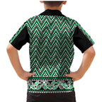 New Zealand Maori Niho Taniwha Family Matching Mermaid Dress and Hawaiian Shirt Kakariki Mangopare and Puhoro Pattern