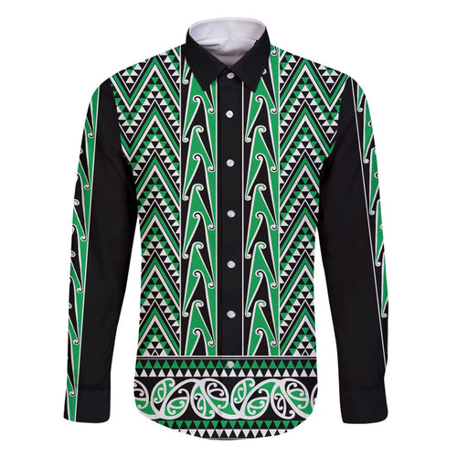 New Zealand Maori Niho Taniwha Family Matching Off The Shoulder Long Sleeve Dress and Hawaiian Shirt Kakariki Mangopare and Puhoro Pattern