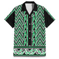 New Zealand Maori Niho Taniwha Family Matching Puletasi and Hawaiian Shirt Kakariki Mangopare and Puhoro Pattern