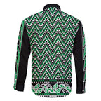 New Zealand Maori Niho Taniwha Family Matching Puletasi and Hawaiian Shirt Kakariki Mangopare and Puhoro Pattern