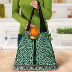 New Zealand Maori Niho Taniwha Grocery Bag Kakariki Mangopare and Puhoro Pattern