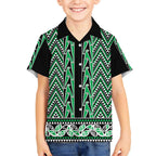 New Zealand Maori Niho Taniwha Hawaiian Shirt Kakariki Mangopare and Puhoro Pattern