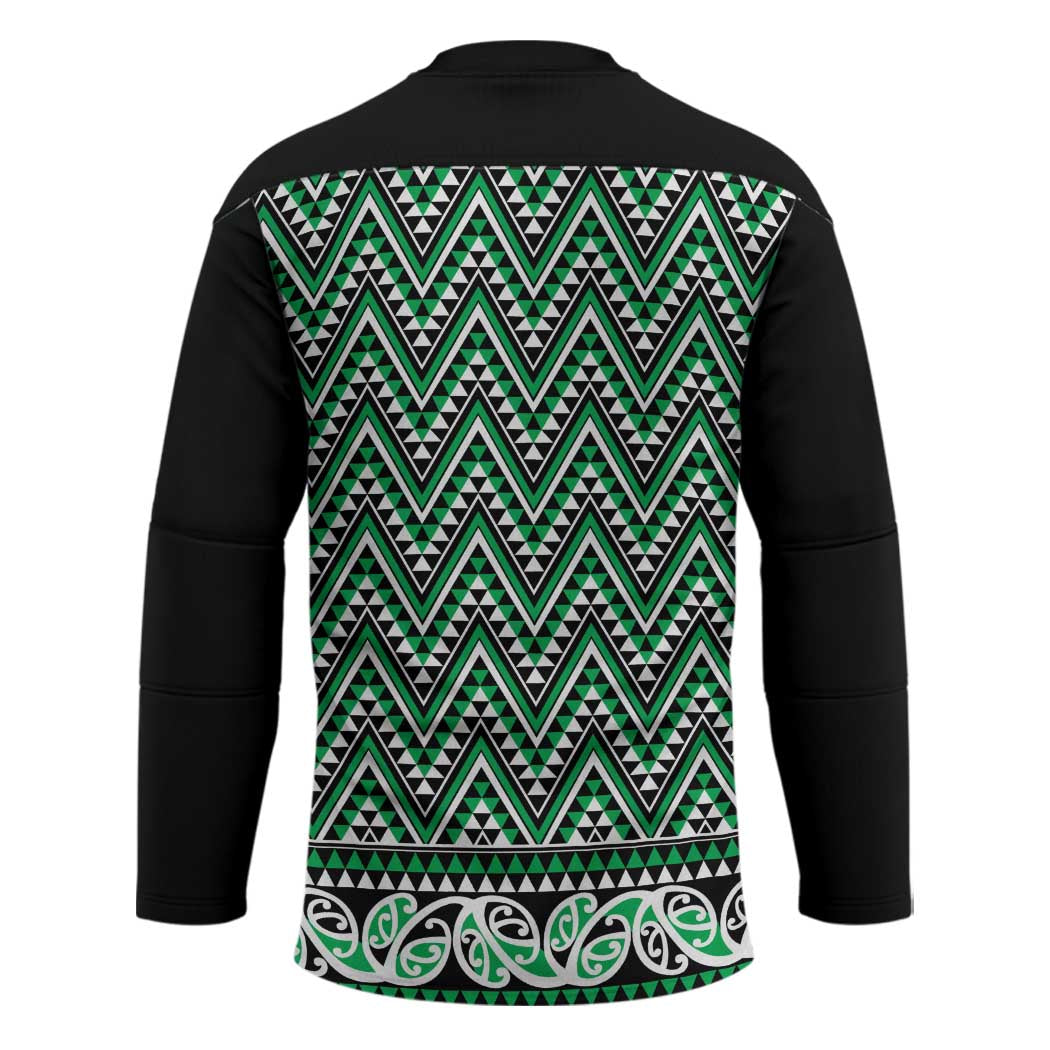 New Zealand Maori Niho Taniwha Hockey Jersey Kakariki Mangopare and Puhoro Pattern - Aussie Hoodie