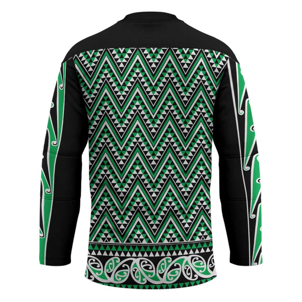 New Zealand Maori Niho Taniwha Hockey Jersey Kakariki Mangopare and Puhoro Pattern - Aussie Hoodie