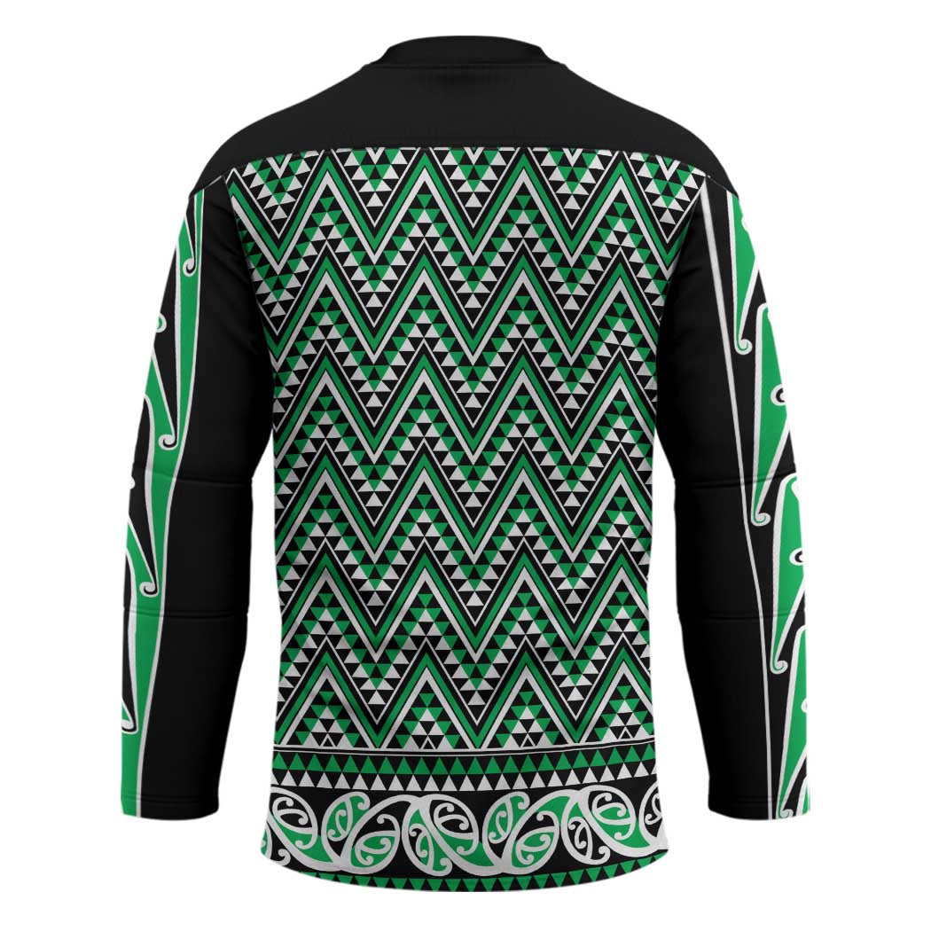 New Zealand Maori Niho Taniwha Hockey Jersey Kakariki Mangopare and Puhoro Pattern - Aussie Hoodie