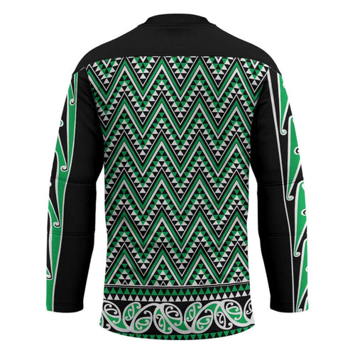 New Zealand Maori Niho Taniwha Hockey Jersey Kakariki Mangopare and Puhoro Pattern - Aussie Hoodie