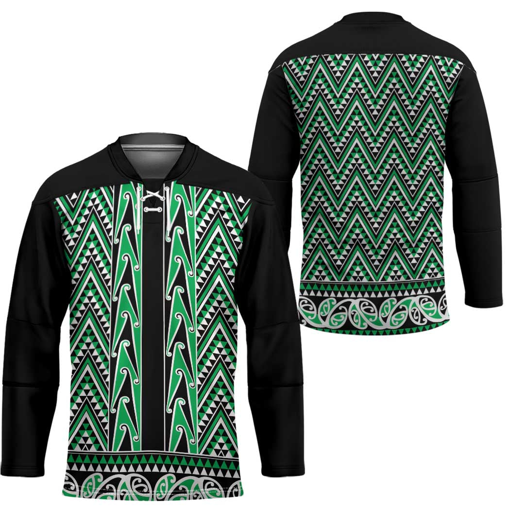 New Zealand Maori Niho Taniwha Hockey Jersey Kakariki Mangopare and Puhoro Pattern - Aussie Hoodie
