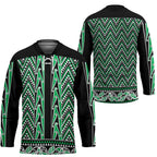 New Zealand Maori Niho Taniwha Hockey Jersey Kakariki Mangopare and Puhoro Pattern - Aussie Hoodie
