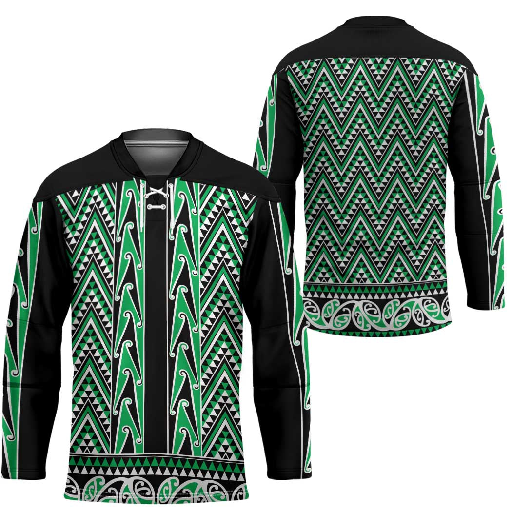 New Zealand Maori Niho Taniwha Hockey Jersey Kakariki Mangopare and Puhoro Pattern - Aussie Hoodie