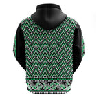 New Zealand Maori Niho Taniwha Hoodie Kakariki Mangopare and Puhoro Pattern