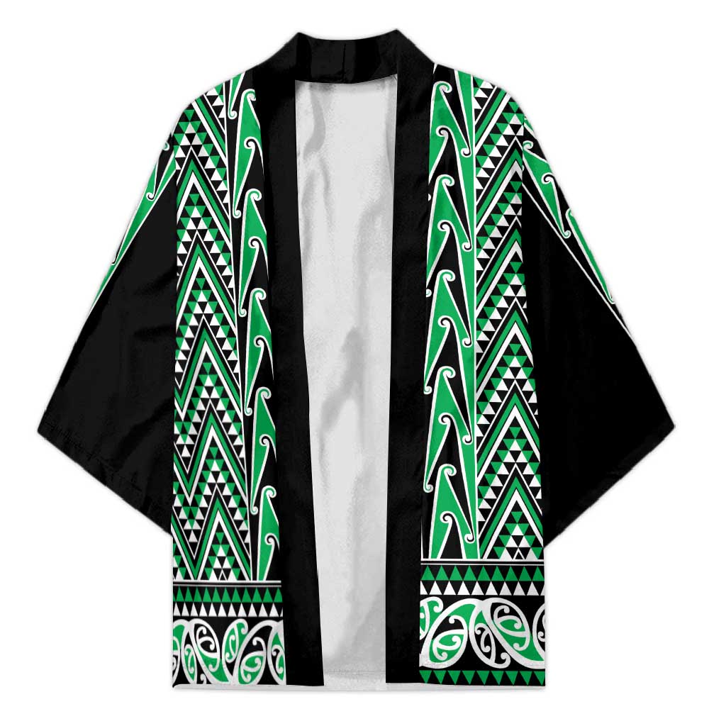 New Zealand Maori Niho Taniwha Kimono Kakariki Mangopare and Puhoro Pattern - Aussie Hoodie
