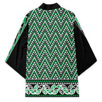 New Zealand Maori Niho Taniwha Kimono Kakariki Mangopare and Puhoro Pattern - Aussie Hoodie
