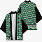 New Zealand Maori Niho Taniwha Kimono Kakariki Mangopare and Puhoro Pattern - Aussie Hoodie