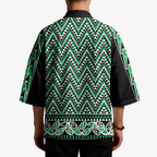 New Zealand Maori Niho Taniwha Kimono Kakariki Mangopare and Puhoro Pattern - Aussie Hoodie