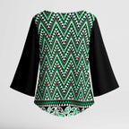 New Zealand Maori Niho Taniwha Kimono Sleeve Blouse Kakariki Mangopare and Puhoro Pattern - Aussie Hoodie