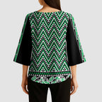 New Zealand Maori Niho Taniwha Kimono Sleeve Blouse Kakariki Mangopare and Puhoro Pattern - Aussie Hoodie
