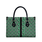 New Zealand Maori Niho Taniwha Leather Bag Kakariki Mangopare and Puhoro Pattern - Aussie Hoodie