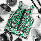 New Zealand Maori Niho Taniwha Men Tank Top Kakariki Mangopare and Puhoro Pattern