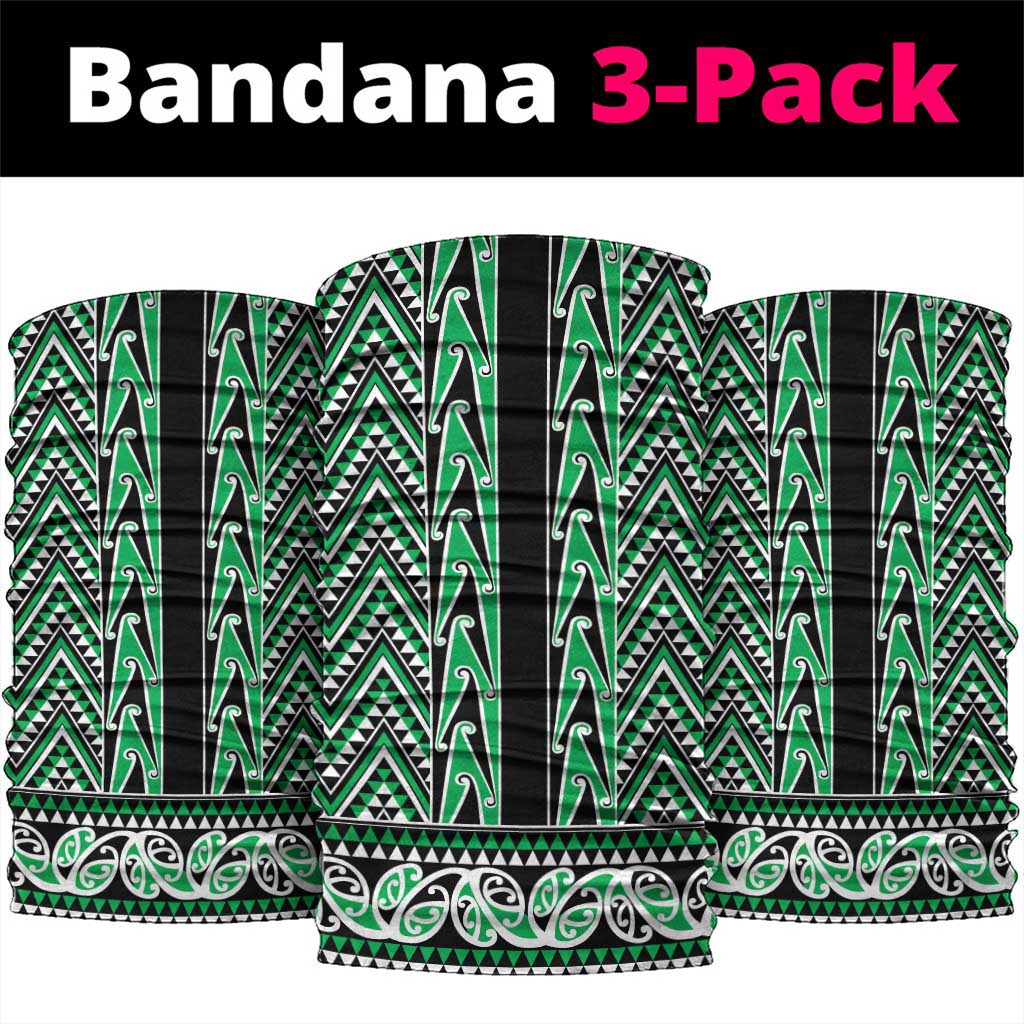 New Zealand Maori Niho Taniwha Neck Gaiter Kakariki Mangopare and Puhoro Pattern - Aussie Hoodie