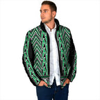 New Zealand Maori Niho Taniwha Padded Jacket Kakariki Mangopare and Puhoro Pattern - Aussie Hoodie