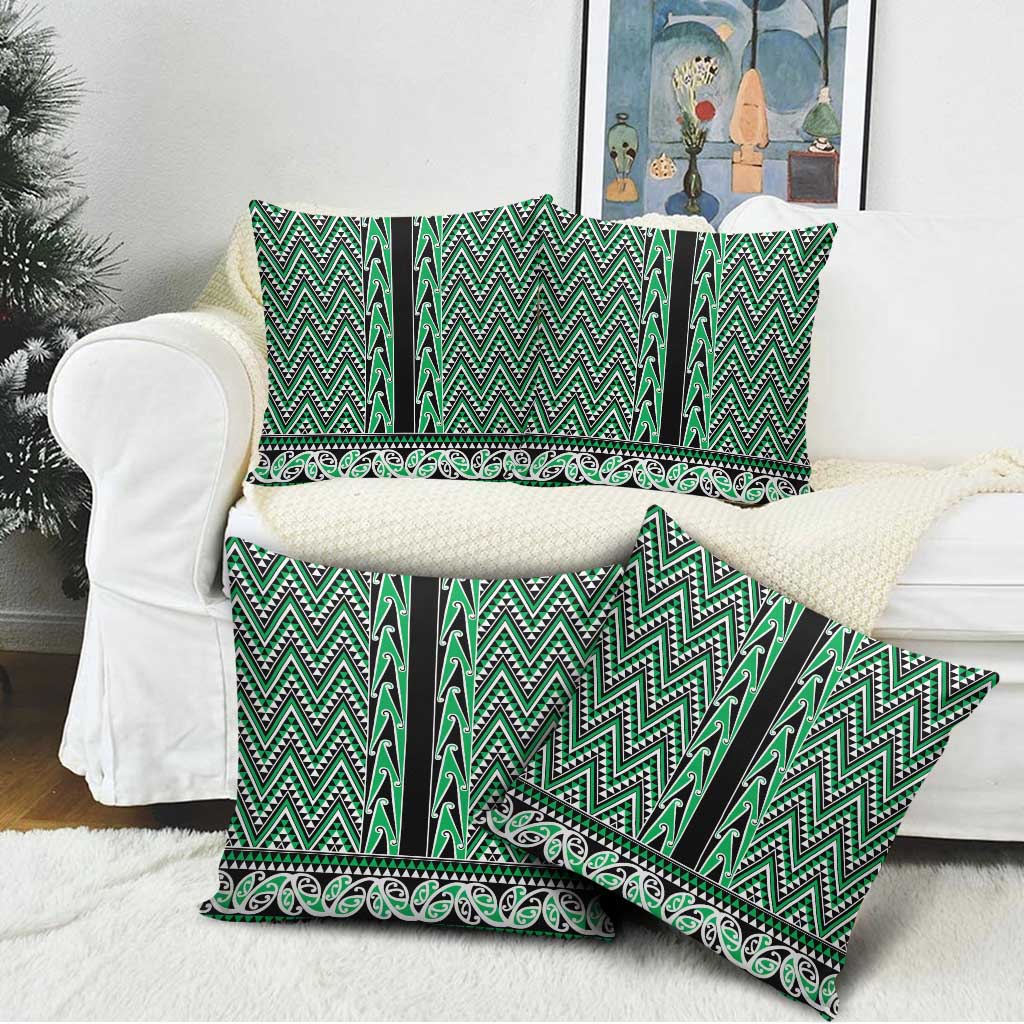 New Zealand Maori Niho Taniwha Pillow Cover Kakariki Mangopare and Puhoro Pattern - Aussie Hoodie